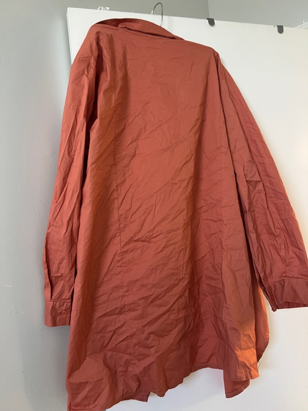 Oversized Rust Button-Up Shirt - Picture 4 of 4